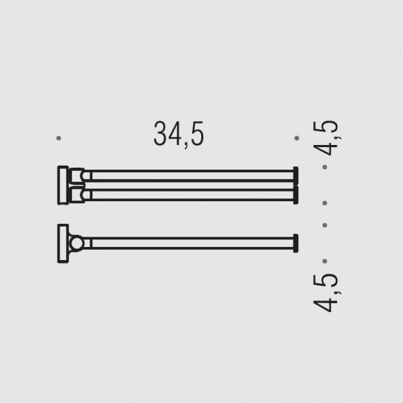 Полотенцедержатель COLOMBO DESIGN PLUS W4913 двойной цвет хром W4913.CR