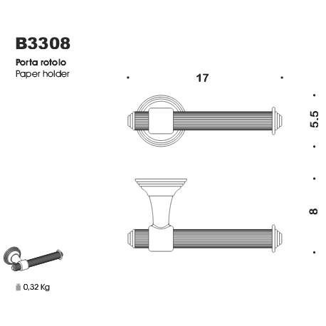 Держатель туалетной бумаги COLOMBO DESIGN HERMITAGE B3308.HPS без крышки цвет золото B3308.HPS