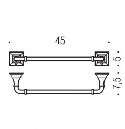 Полотенцедержатель COLOMBO DESIGN PORTOFINO B3210.BR широкий цвет бронза