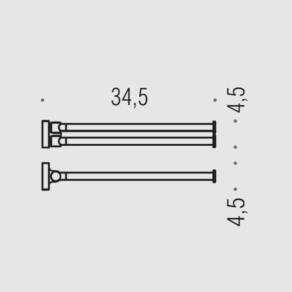 Полотенцедержатель COLOMBO DESIGN PLUS W4913.HPS1 двойной цвет нержавеющая сталь
