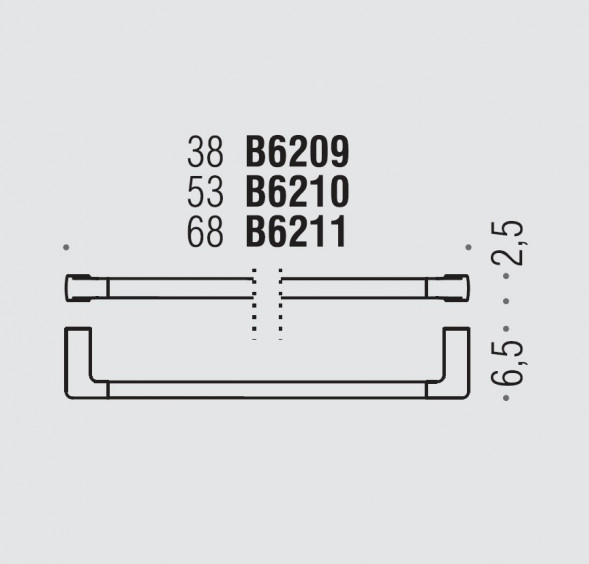Полотенцедержатель COLOMBO DESIGN LULU B6209 широкий цвет хром B6209.CR