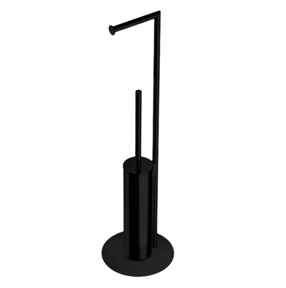 Стойка COLOMBO DESIGN MINI B4018.NM с держателем туалетной бумаги и ершиком цвет черный матовый B4018.NM