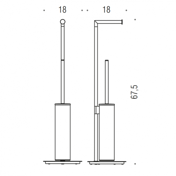 Стойка COLOMBO DESIGN MINI B4018.NM с держателем туалетной бумаги и ершиком цвет черный матовый B4018.NM