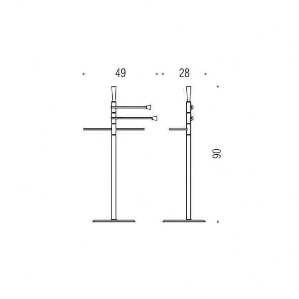 Стойка COLOMBO DESIGN ISOLE B9403N напольная с полотенцедержателем цвет хром B9403N.CR