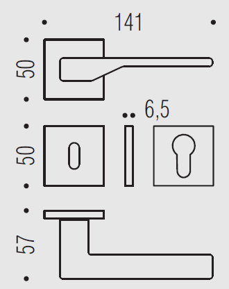 Дверная ручка Colombo DEA FF21R хром матовый FF21R.CM