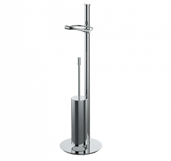Стойка COLOMBO DESIGN ISOLE B9407N напольная с держателем туалетной бумаги и ершиком цвет хром B9407N.CR