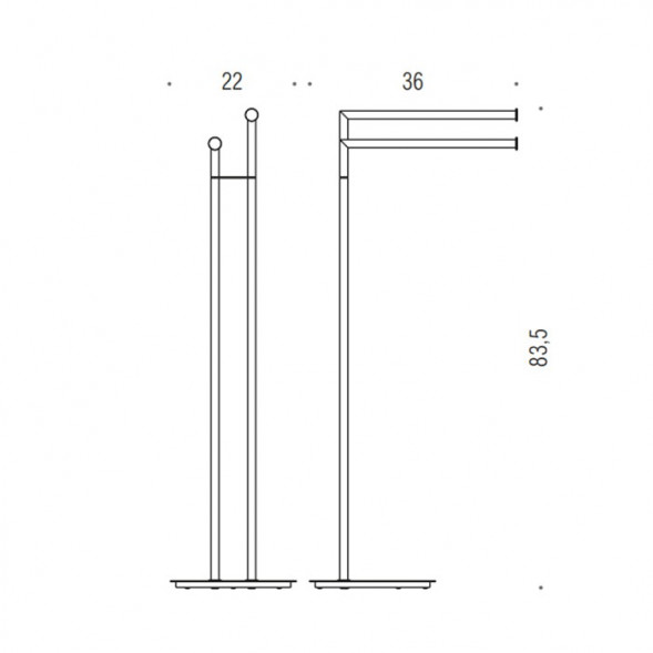 Стойка COLOMBO DESIGN MINI B4038 с полотенцедержателем двойным цвет хром B4038.CR