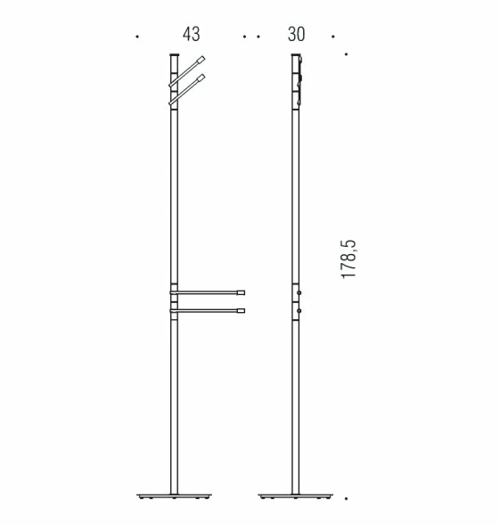 Стойка COLOMBO DESIGN ISOLE B9412N напольная с 2 полотенцедержателями с 2 крючками цвет хром B9412N.CR