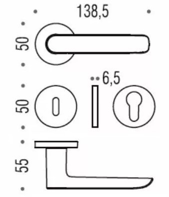 Дверная ручка Colombo Lund SE11RSB хром матовый SE11RSB.CM