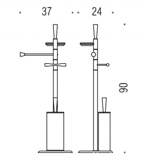 Стойка COLOMBO DESIGN ISOLE B9413N напольная с полотенцедержателем с мыльницей цвет хром B9413N.CR