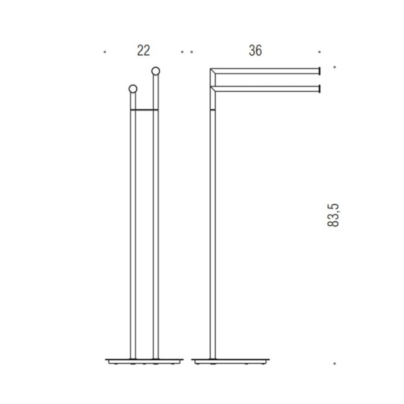 Стойка COLOMBO DESIGN MINI B4038.HPS1 с полотенцедержателем двойным цвет нержавеющая сталь B4038.HPS/SS