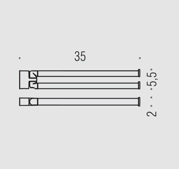 Полотенцедержатель COLOMBO DESIGN LULU B6212 двойной цвет хром B6212.CR