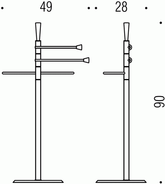 Стойка COLOMBO DESIGN ISOLE B9415N напольная с 3 полотенцедержателями цвет хром B9415N.CR
