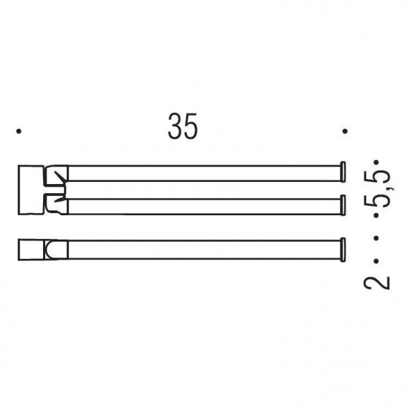 Полотенцедержатель COLOMBO DESIGN LULU B6212.HPS двойной цвет золото