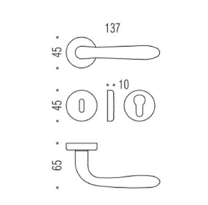 Дверная ручка Colombo ROBOT CD41 RY хром матовый CD41RY.CM