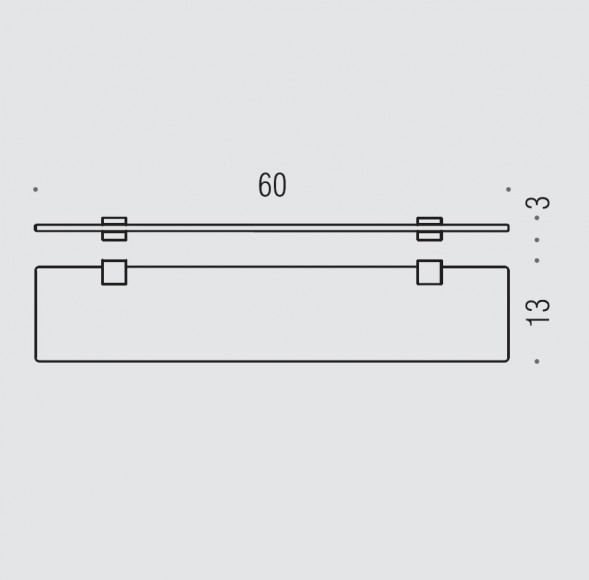 Полочка COLOMBO DESIGN LULU B6216 стеклянная цвет хром B6216.CR