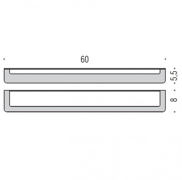 Полотенцедержатель COLOMBO DESIGN OVER B7011 широкий цвет нержавеющая сталь B7011.SS