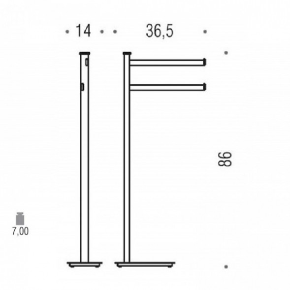 Стойка COLOMBO DESIGN UNITS B9103 напольная с 2 полотенцедержателями цвет хром B9103.CR